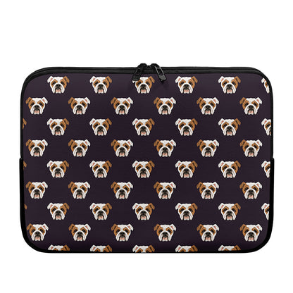 Cute English Bulldog Pattern Print Laptop Sleeve