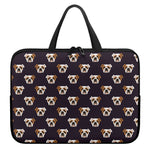 Cute English Bulldog Pattern Print Laptop Sleeve With Handle