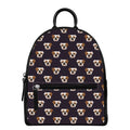 Cute English Bulldog Pattern Print Leather Backpack