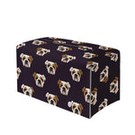Cute English Bulldog Pattern Print Leather Tissue Box Cover