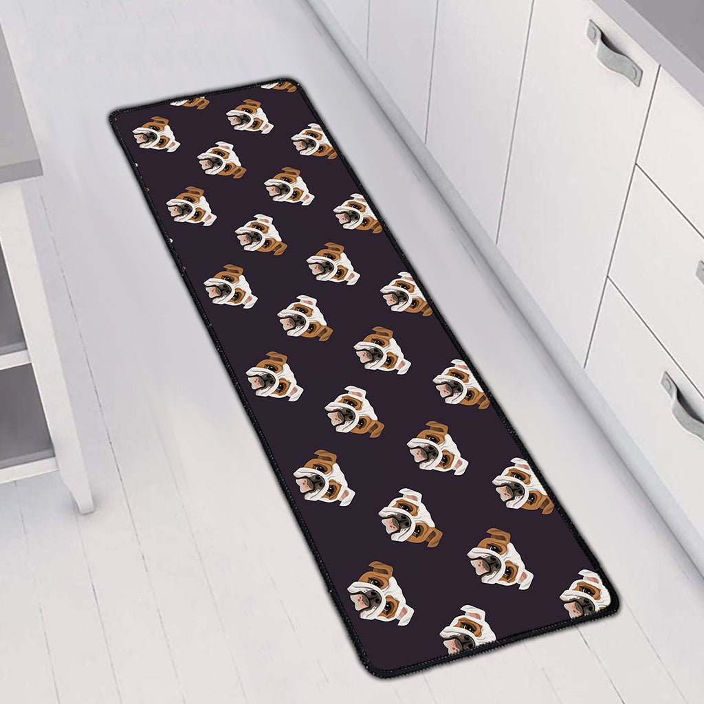 Cute English Bulldog Pattern Print Long Kitchen Mat