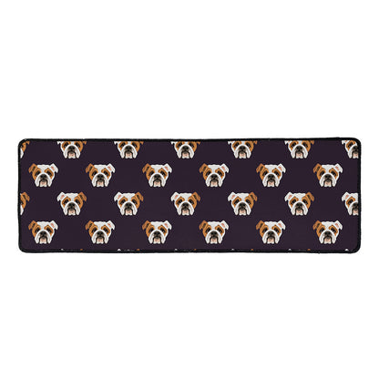 Cute English Bulldog Pattern Print Long Kitchen Mat