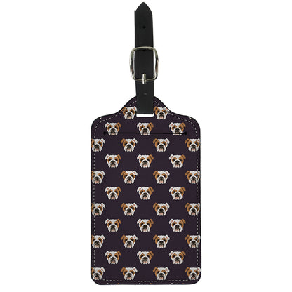 Cute English Bulldog Pattern Print Luggage Tag