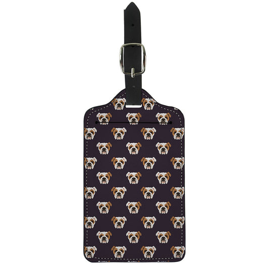 Cute English Bulldog Pattern Print Luggage Tag
