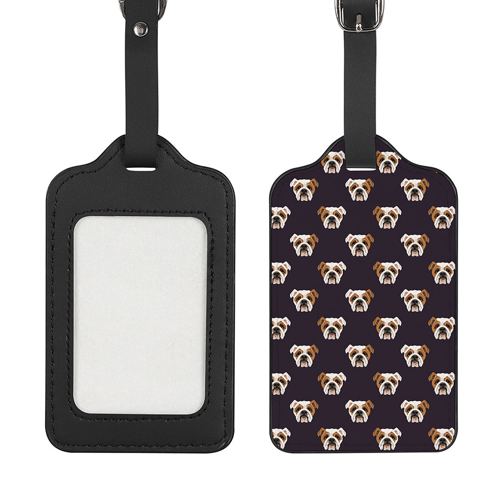 Cute English Bulldog Pattern Print Luggage Tag