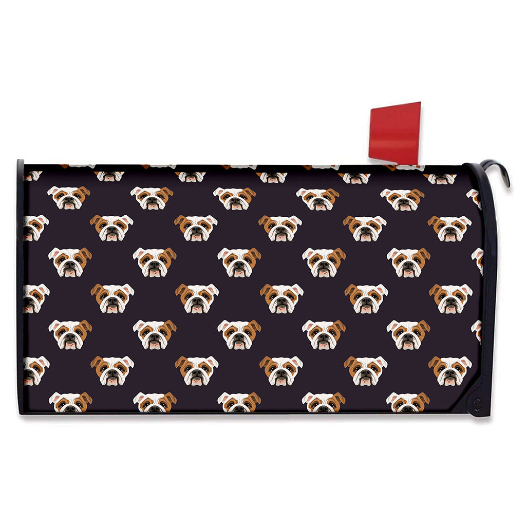 Cute English Bulldog Pattern Print Mailbox Cover