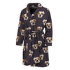 Cute English Bulldog Pattern Print Men's Bathrobe