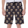 Cute English Bulldog Pattern Print Men's Beach Shorts