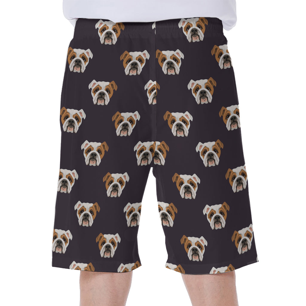 Cute English Bulldog Pattern Print Men's Beach Shorts