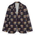 Cute English Bulldog Pattern Print Men's Blazer