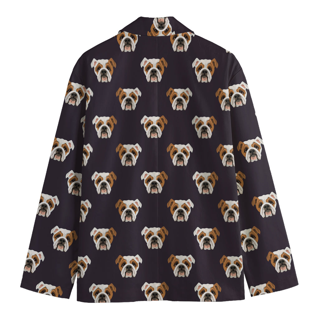 Cute English Bulldog Pattern Print Men's Blazer