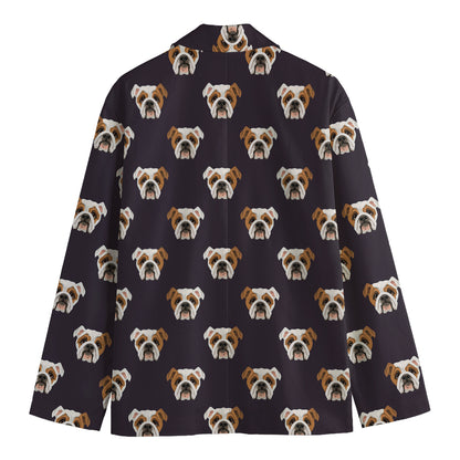 Cute English Bulldog Pattern Print Men's Blazer