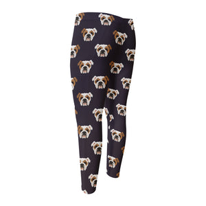 Cute English Bulldog Pattern Print Men's Compression Pants