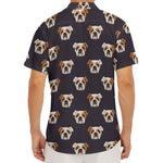 Cute English Bulldog Pattern Print Men's Deep V-Neck Shirt