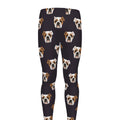 Cute English Bulldog Pattern Print Men's Leggings