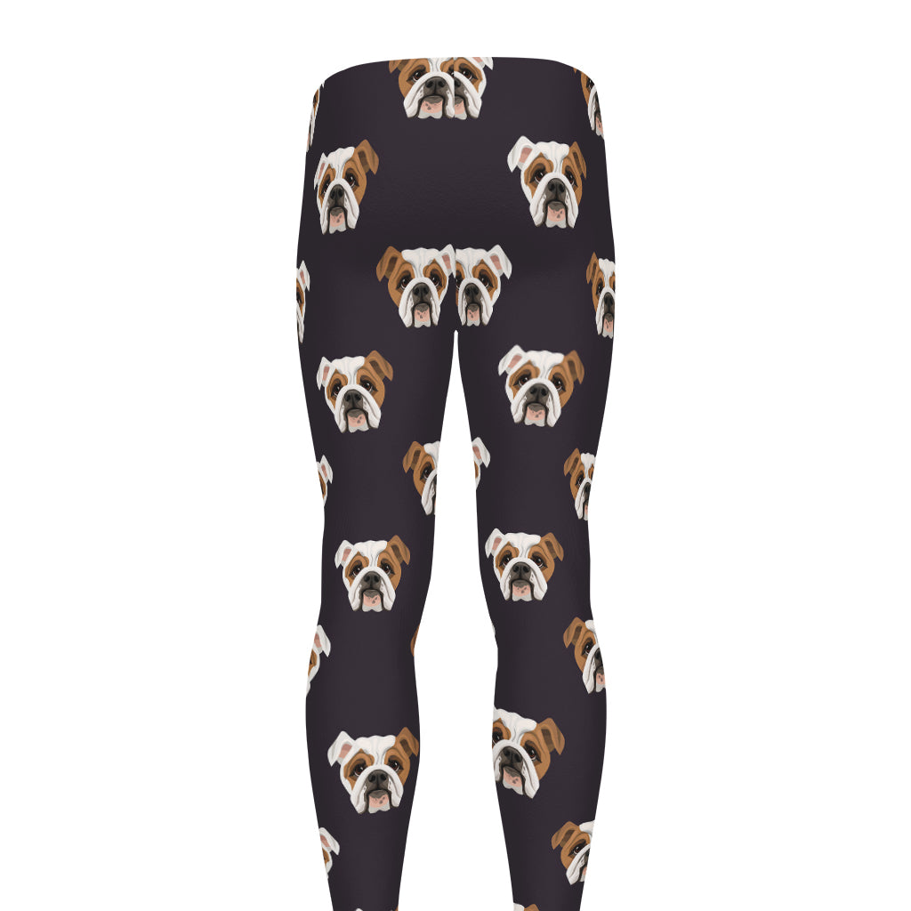 Cute English Bulldog Pattern Print Men's leggings