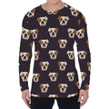 Cute English Bulldog Pattern Print Men's Long Sleeve T-Shirt
