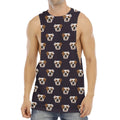 Cute English Bulldog Pattern Print Men's Muscle Tank Top