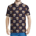 Cute English Bulldog Pattern Print Men's Polo Shirt
