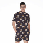 Cute English Bulldog Pattern Print Men's Rompers