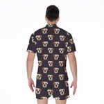Cute English Bulldog Pattern Print Men's Rompers