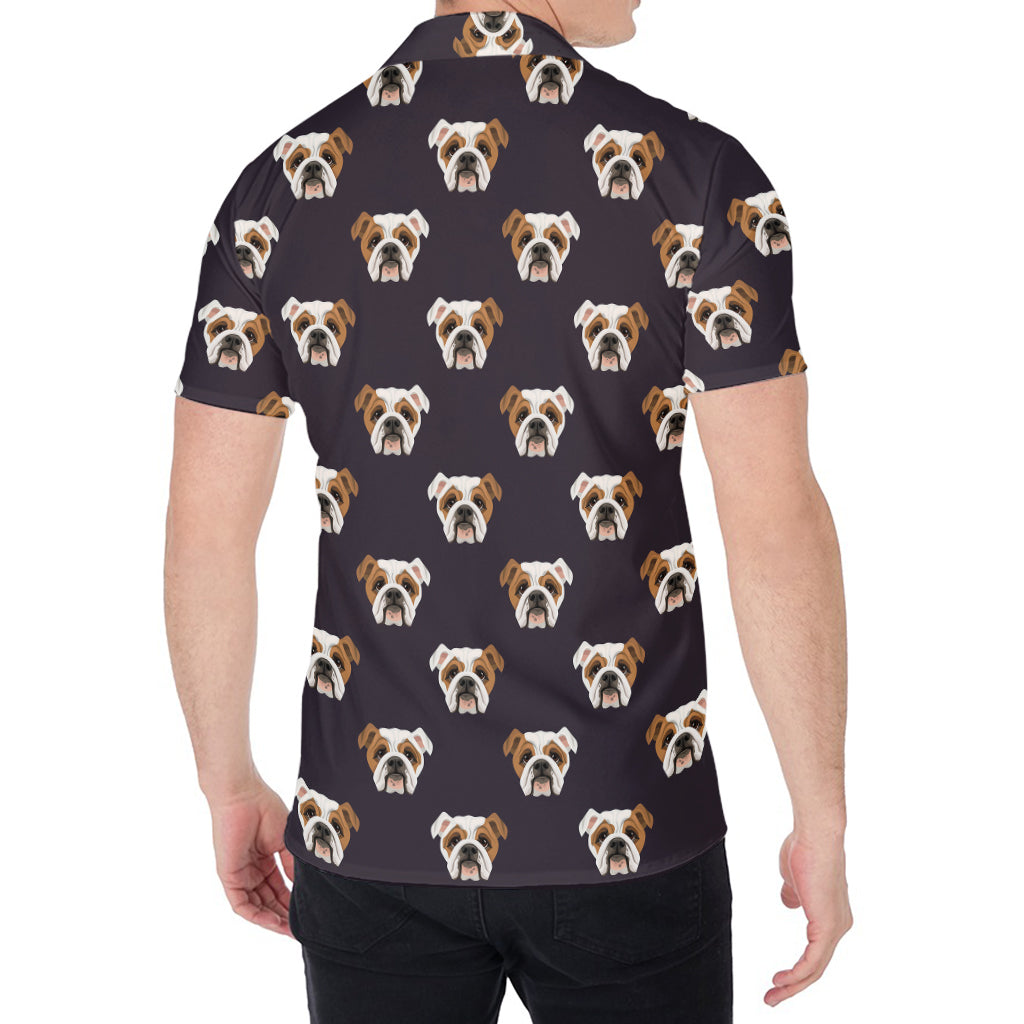 Cute English Bulldog Pattern Print Men's Shirt