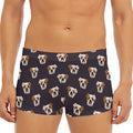 Cute English Bulldog Pattern Print Men's Short Boxer Briefs