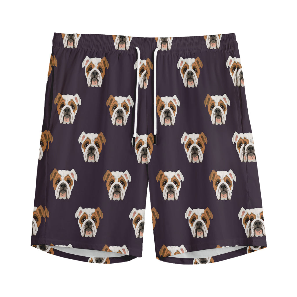 Cute English Bulldog Pattern Print Men's Sports Shorts