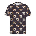 Cute English Bulldog Pattern Print Men's Athletic T-Shirt