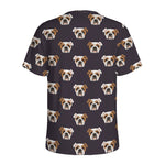Cute English Bulldog Pattern Print Men's Sports T-Shirt