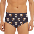 Cute English Bulldog Pattern Print Men's Triangle Swim Briefs