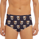 Cute English Bulldog Pattern Print Men's Triangle Swim Briefs