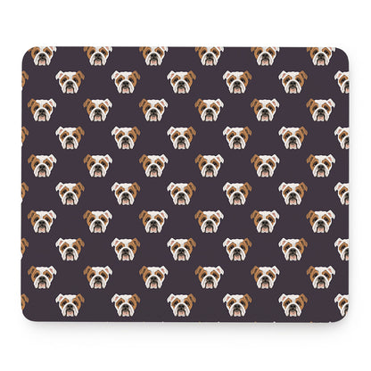 Cute English Bulldog Pattern Print Mouse Pad