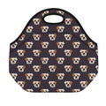 Cute English Bulldog Pattern Print Neoprene Lunch Bag