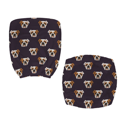 Cute English Bulldog Pattern Print Office Chair Cover