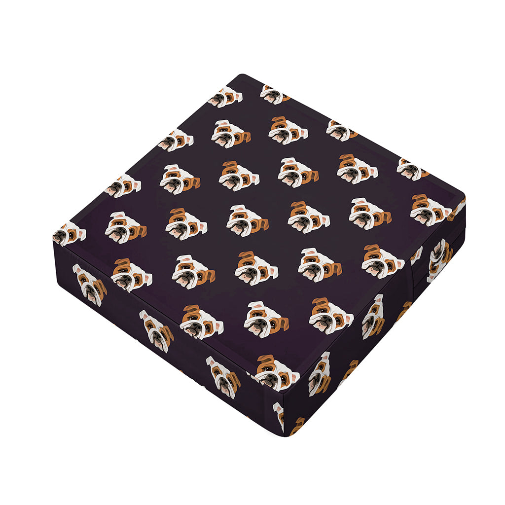 Cute English Bulldog Pattern Print Outdoor Seat Cushion Cover