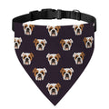 Cute English Bulldog Pattern Print Over The Collar Dog Bandana