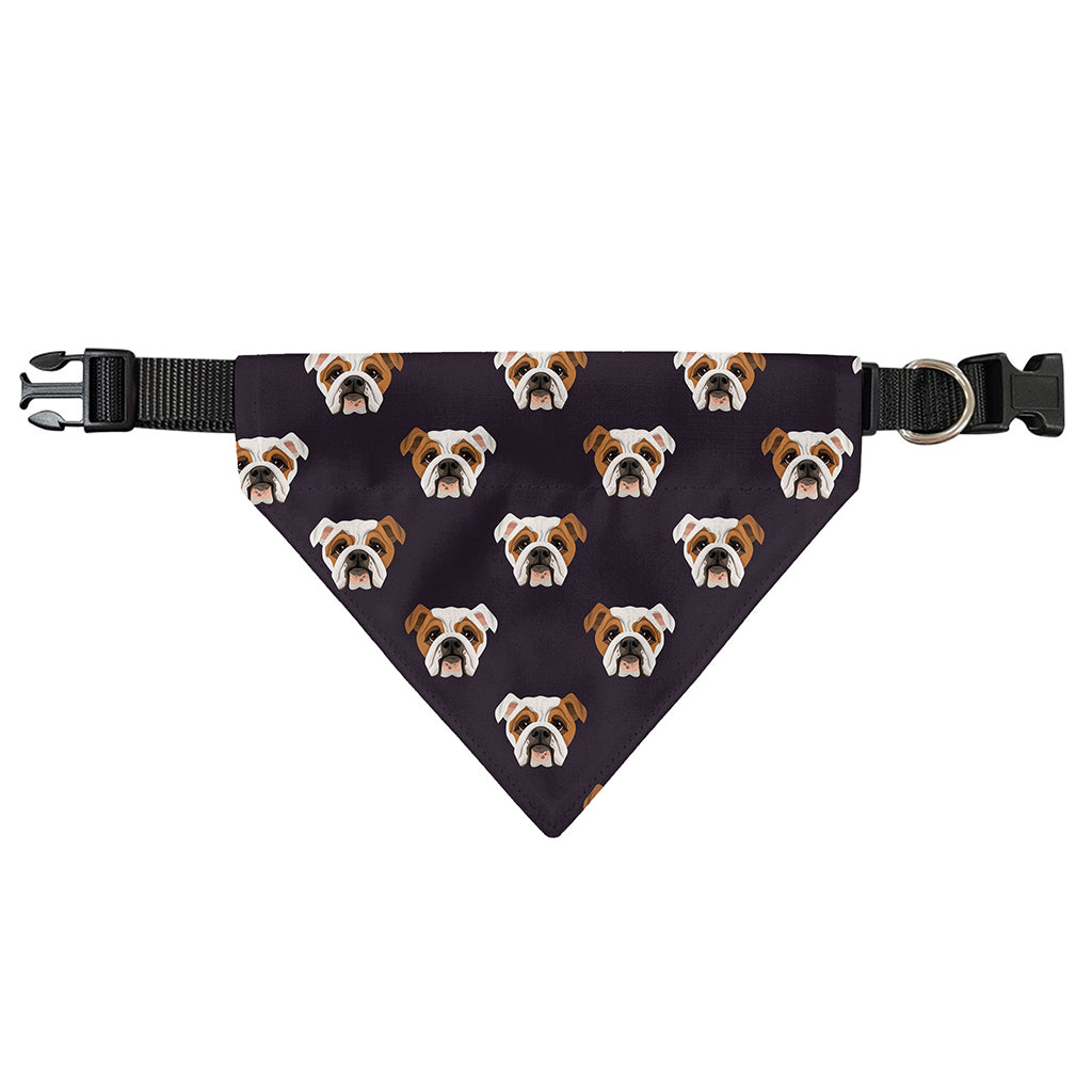 Cute English Bulldog Pattern Print Over The Collar Dog Bandana