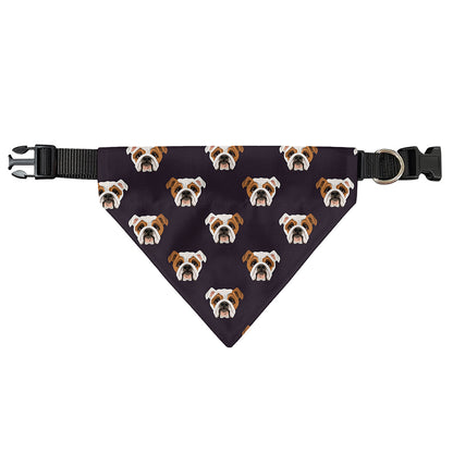 Cute English Bulldog Pattern Print Over The Collar Dog Bandana