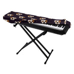 Cute English Bulldog Pattern Print Piano Keyboard Cover