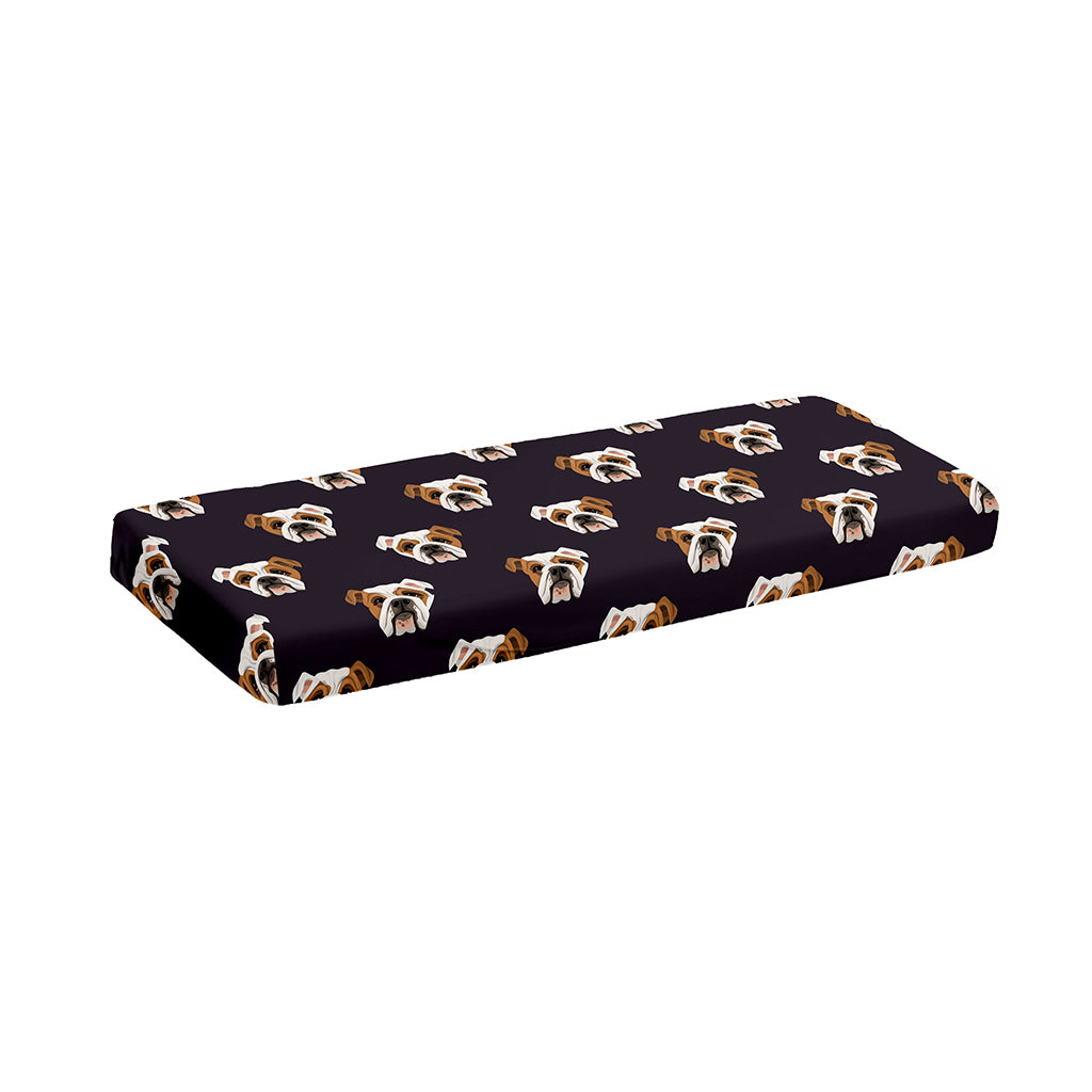 Cute English Bulldog Pattern Print Piano Keyboard Cover