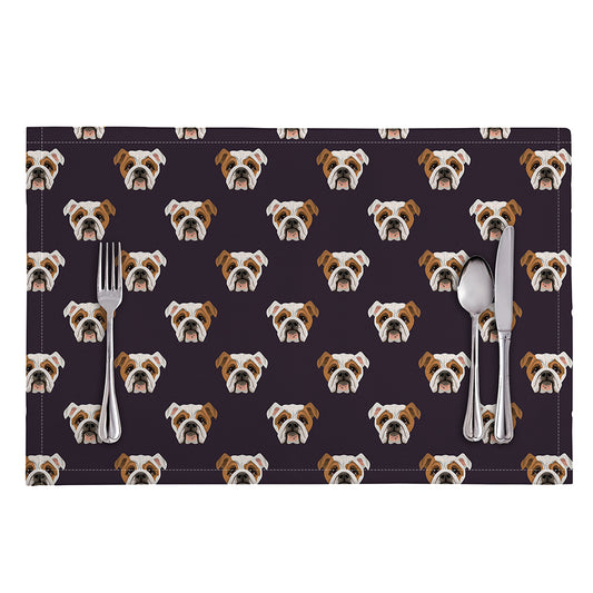 Cute English Bulldog Pattern Print Placemat
