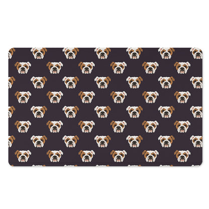 Cute English Bulldog Pattern Print Polyester Doormat