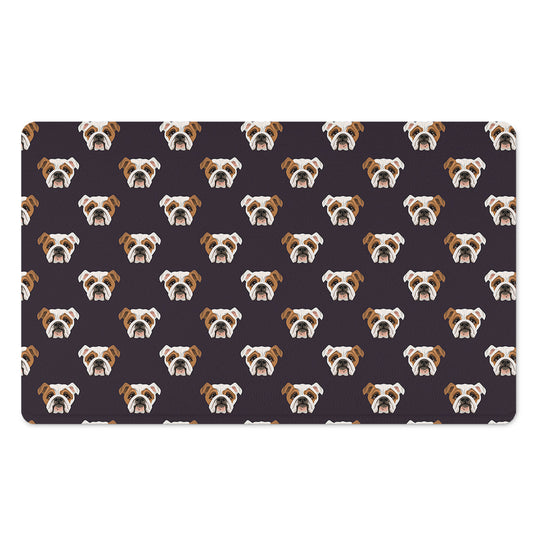 Cute English Bulldog Pattern Print Polyester Doormat