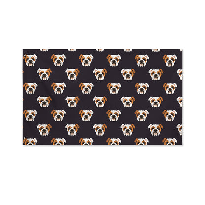 Cute English Bulldog Pattern Print Polyester Flag