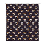 Cute English Bulldog Pattern Print Polyester Shower Curtain