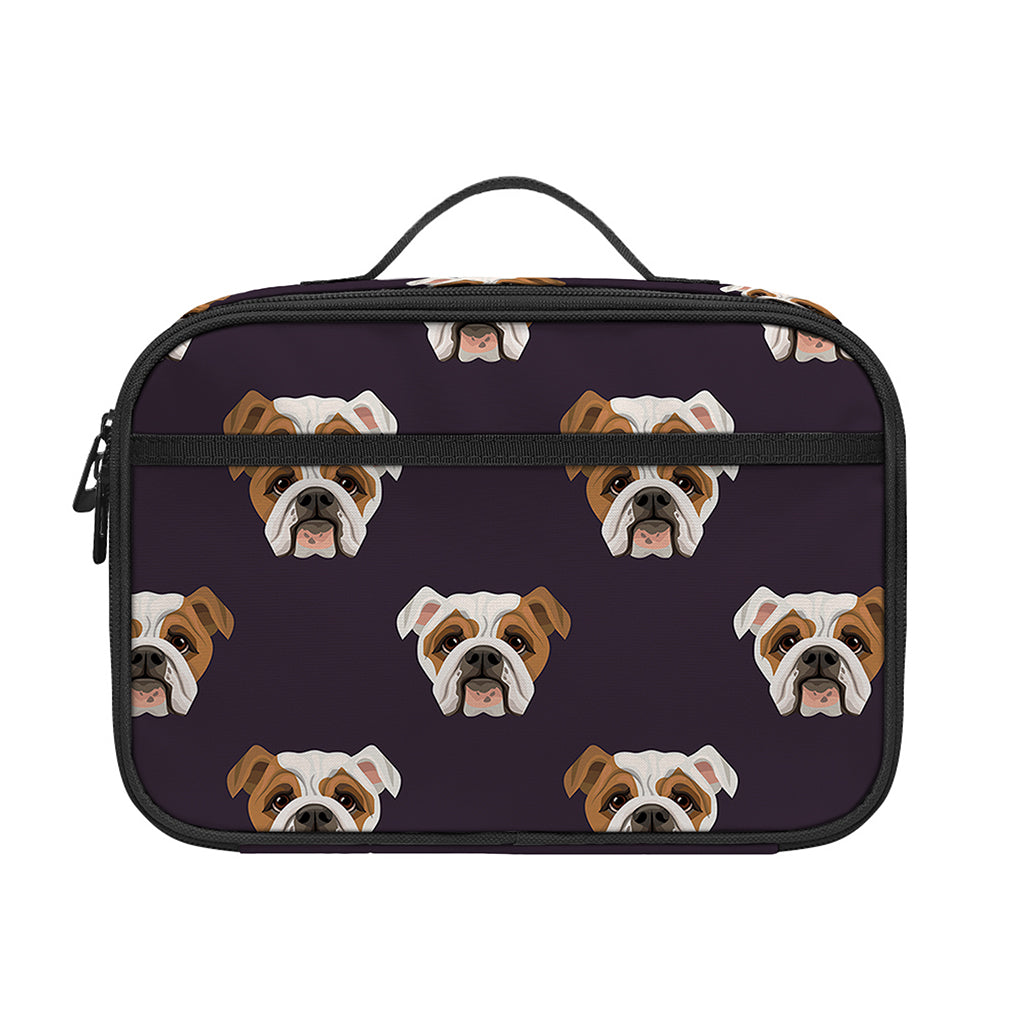 Cute English Bulldog Pattern Print Portable Lunch Bag