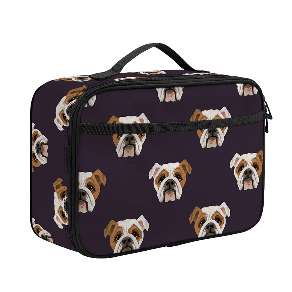 Cute English Bulldog Pattern Print Portable Lunch Bag
