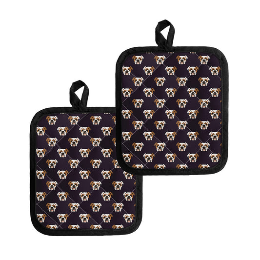 Cute English Bulldog Pattern Print Pot Holders