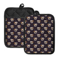 Cute English Bulldog Pattern Print Pot Holders With Pocket
